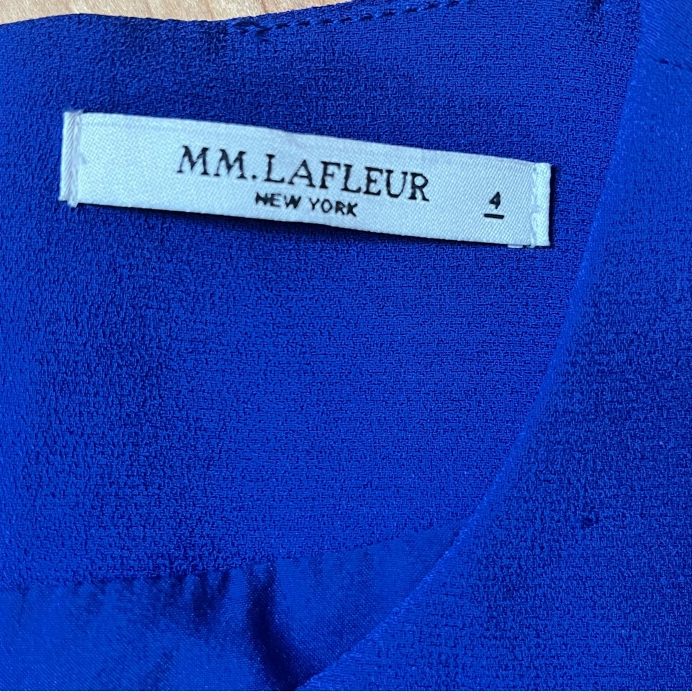 NWT MM LaFleur Elegant Blue Sleeveless Dress size four (4) - Picture 5 of 12